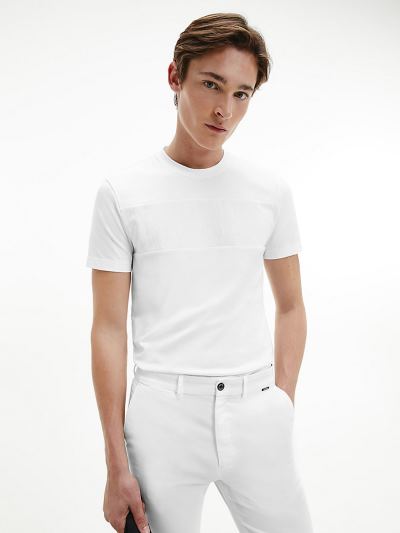 Calvin Klein Ruhák HU182585 | Calvin Klein Organic Cotton Logo Férfi Póló Világos Fehér